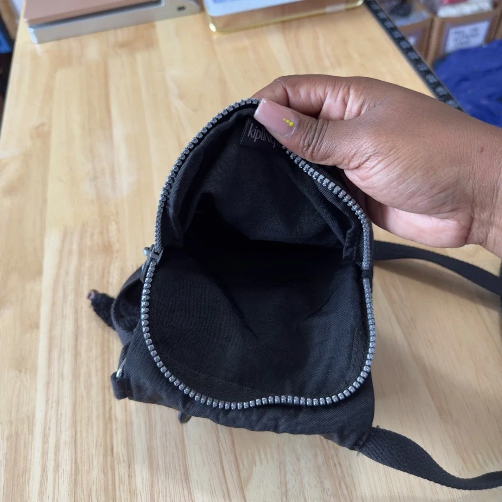 Kipling‎ Women Eldorado Crossbody Bag Small Black Monkey Keychain Messenger